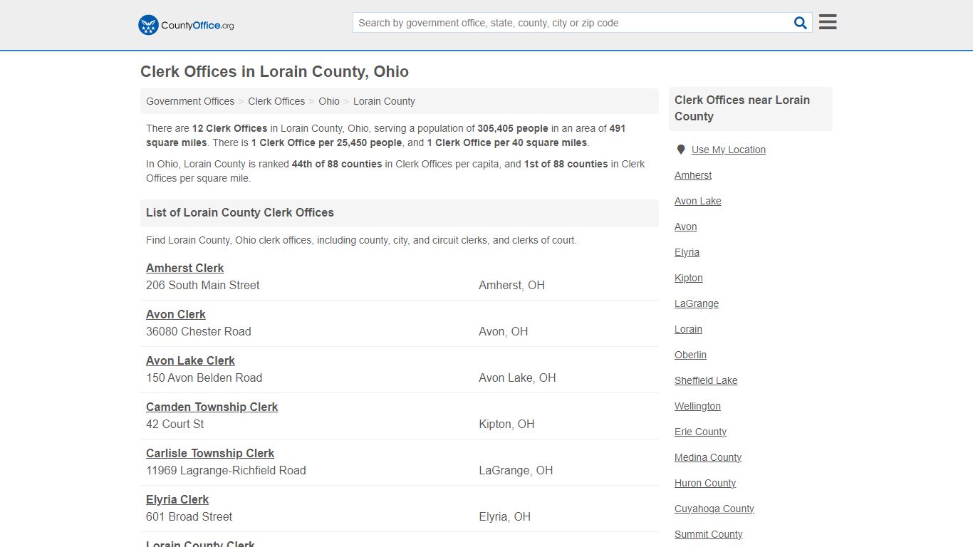 Clerk Offices - Lorain County, OH (County & Court Records)